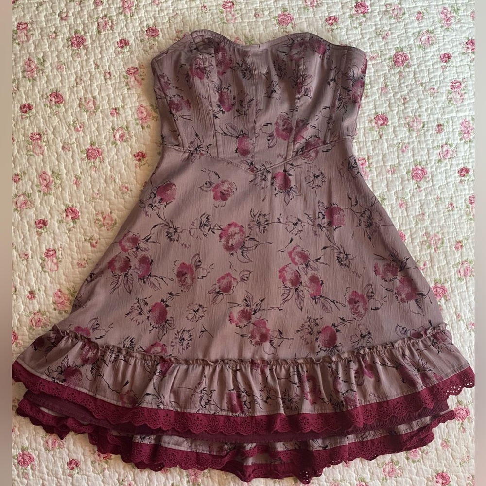 Free People corset dress, fits size S/M, floral print